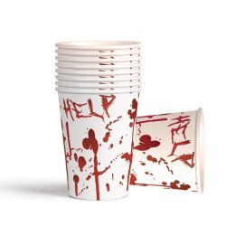 Puodeliai vienkartiniai popieriniai "Bloody Halloween" 8 vnt