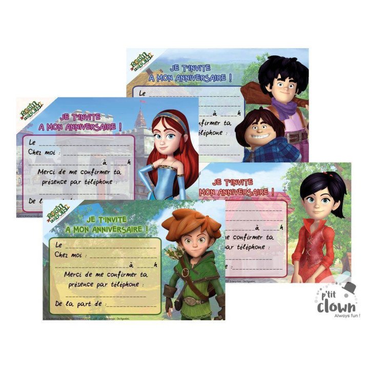 Šventiniai pakvietimai „Robin Hood“, 6 vnt.
