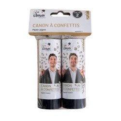 Konfeti patranka su sidabriniais lapeliais 11 cm 2 vnt pigu