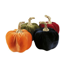 Blizgantis velvet moliūgas 13 cm | Helovino dekoracija