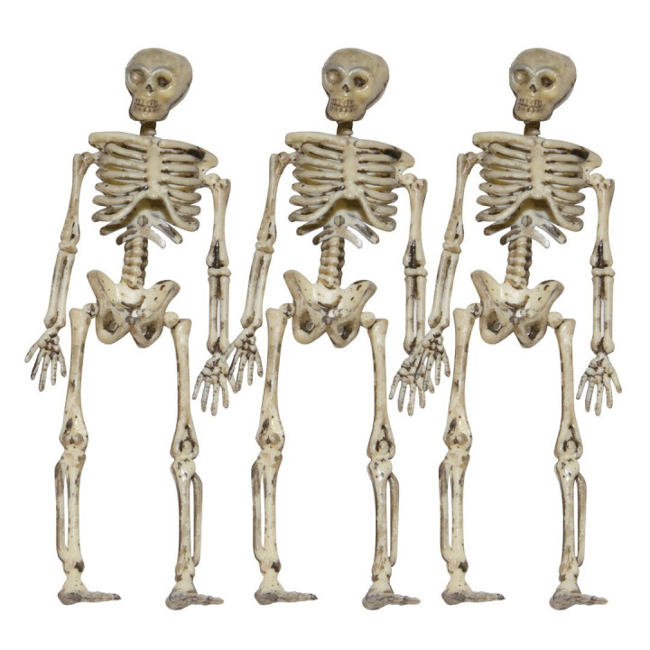 Kabantys mini skeletai 3 vnt. | Helovino dekoracija