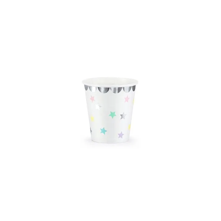 Vienkartiniai puodeliai balti "Boy or Girl" 200ml 6 vnt pigu
