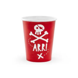 Vienkartiniai puodeliai "Piratai" 220ml 6vnt vakarėliui pigu