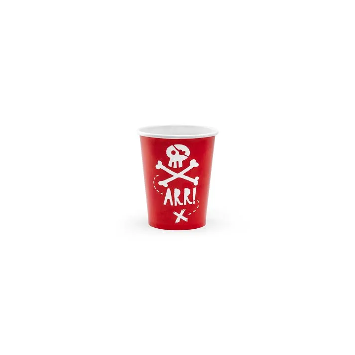 Vienkartiniai puodeliai "Piratai" 220ml 6vnt vakarėliui pigu