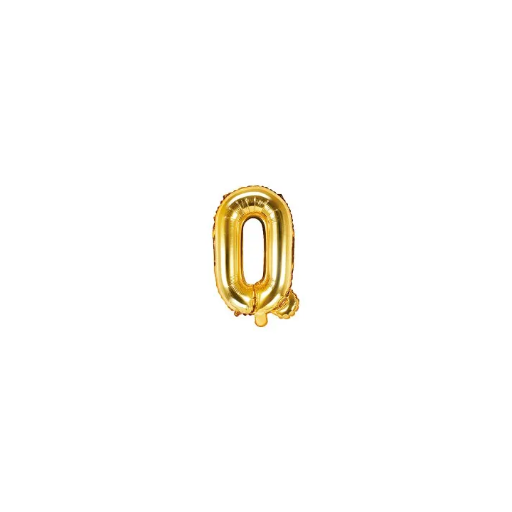 Folinis balionas raidė Q auksinis 35 cm pripučiamas oru pigu
