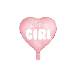 Folinis balionas širdelė "Its a girl" 45cm mergaitiškas pigu