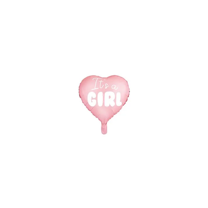 Folinis balionas širdelė "Its a girl" 45cm mergaitiškas pigu