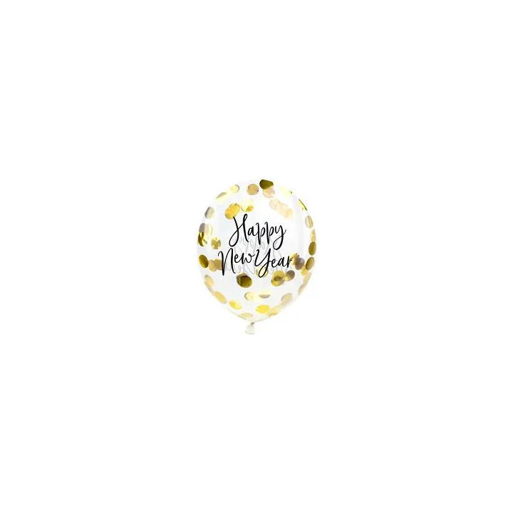 Balionas su konfeti "Happy New Year" naujametinis pauošimas
