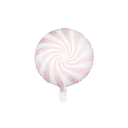 Folinis balionas "Saldainis Candy" balta rausva 35 cm heliu