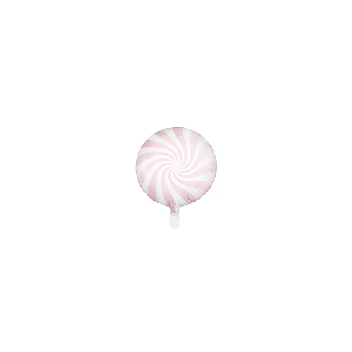 Folinis balionas "Saldainis Candy" balta rausva 35 cm heliu