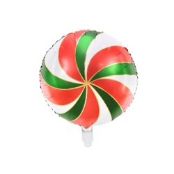 Folinis balionas "Saldainis Candy" balta marga 35 cm heliu