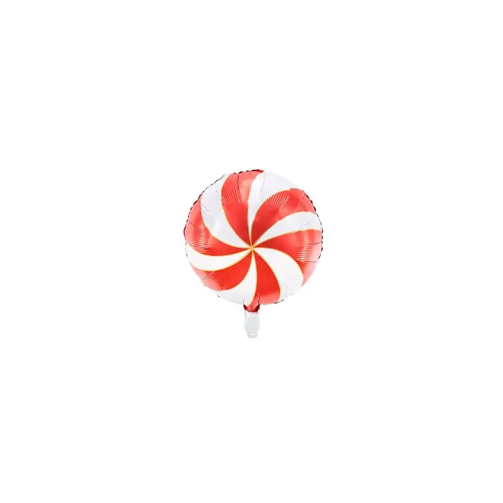 Folinis balionas "Saldainis Candy" balta raudona 35 cm heliu