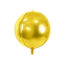 Folinis balionas "Kamuolys" 40 cm auksinis šventinis heliu