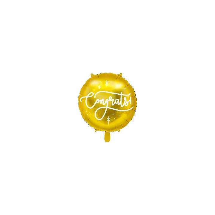 Folinis balionasn "Congrats" 35 cm auksinis šventinis heliu