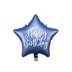 Folinis balionas "Happy birthday" 40cm mėlynas gimtadieniui
