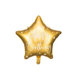 Folinis balionas "Happy birthday" 40cm auksinis gimtadieniui