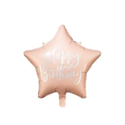 Folinis balionas "Happy birthday" 40cm rausvas gimtadieniui