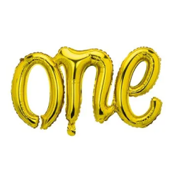 Foliniai balionai raidės "one" auksiniai 66*37 cm šventiniai