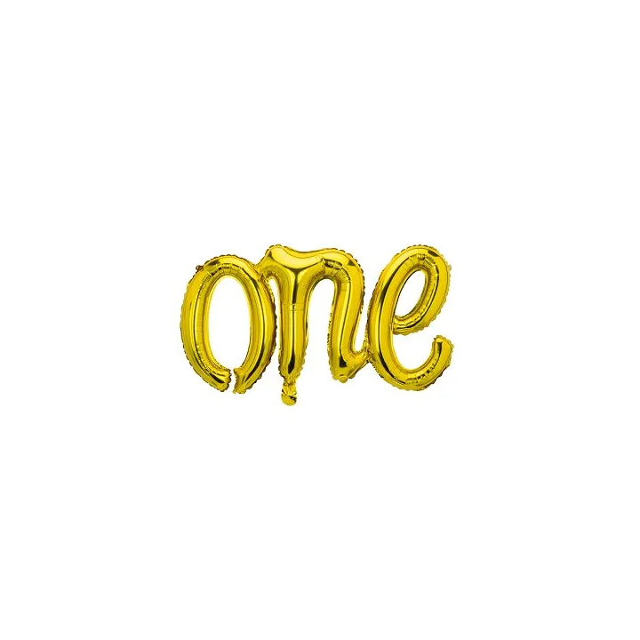 Foliniai balionai raidės "one" auksiniai 66*37 cm šventiniai