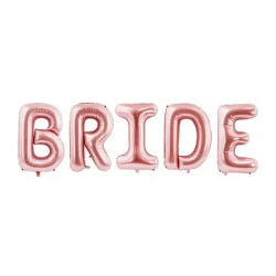 Foliniai balionai "BRIDE" rausvi 280*86cm mergvakariui pigu