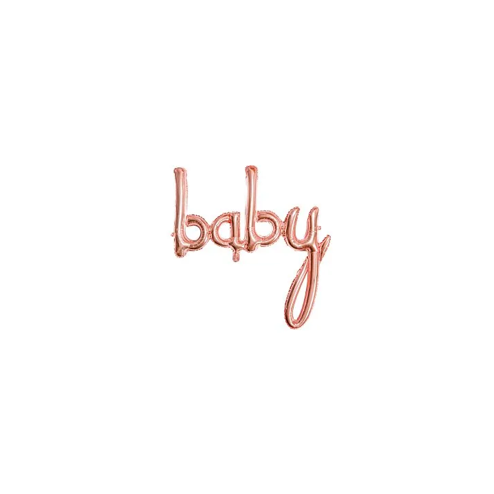 Foliniai balionai baby rausvi 73*75 cm šventiniai komplektas
