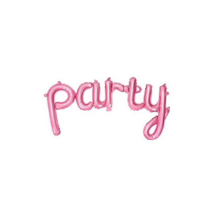 Foliniai balionai raidės "party" rožiniai 80*40cm šventiniai