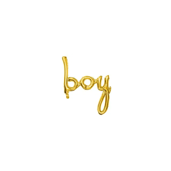 Foliniai balionai "boy" auksiniai 63 * 74 cm šventiniai pigu
