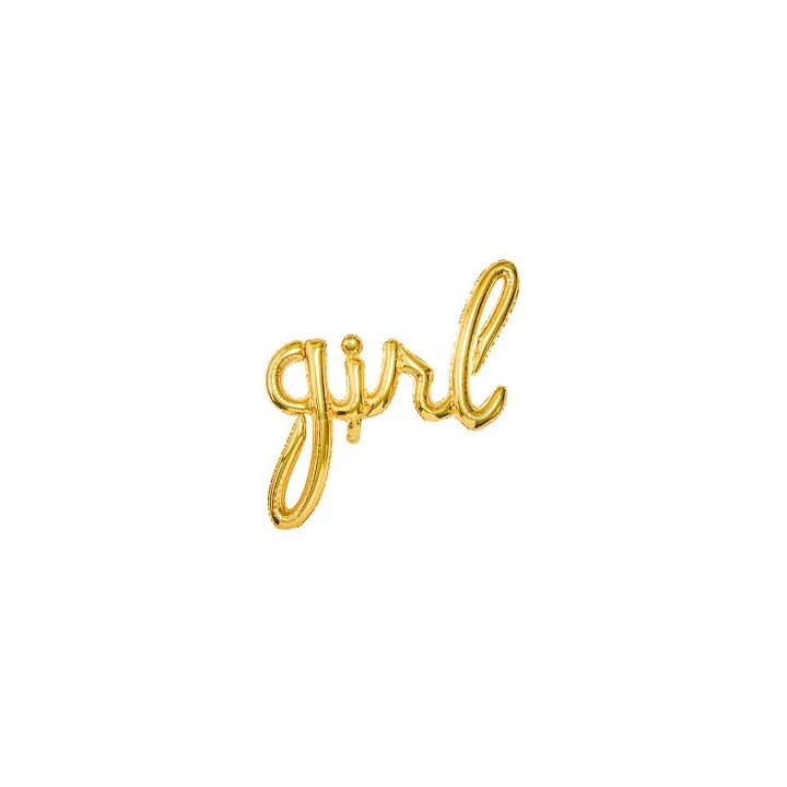 Foliniai balionai "girl" auksiniai 77*70 cm šventiniai pigu
