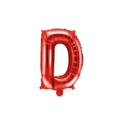Folinis balionas raidė D raudonas 35 cm pripučiamas oru pigu